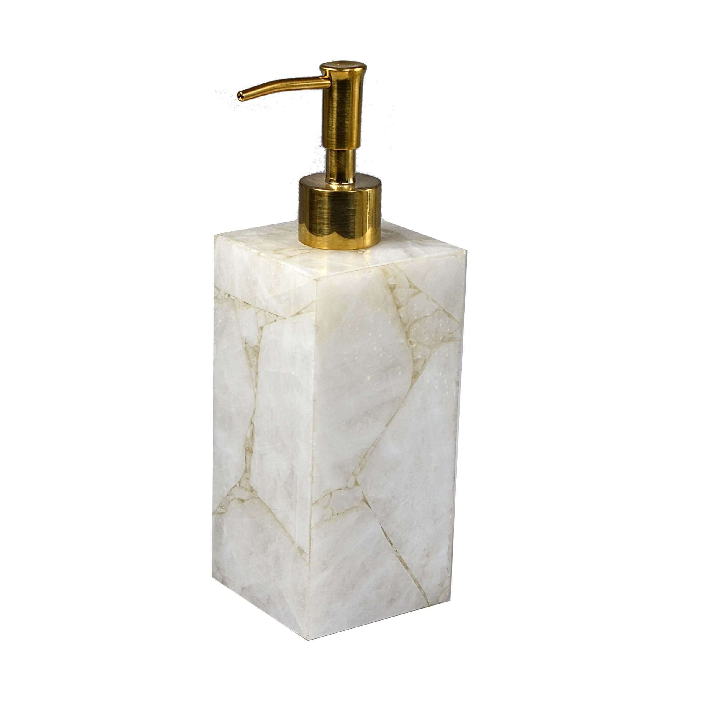 Designer Semi Precious Lotion Pump - Milky White Quartz