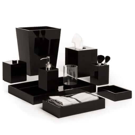 Cool and Edgy Black Lucite bath accessories