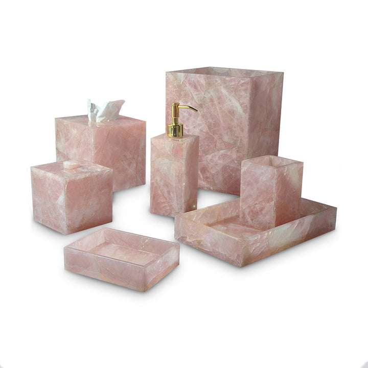 Mike + Ally Gemstone Premium Rose Quartz - Bathroom accessories