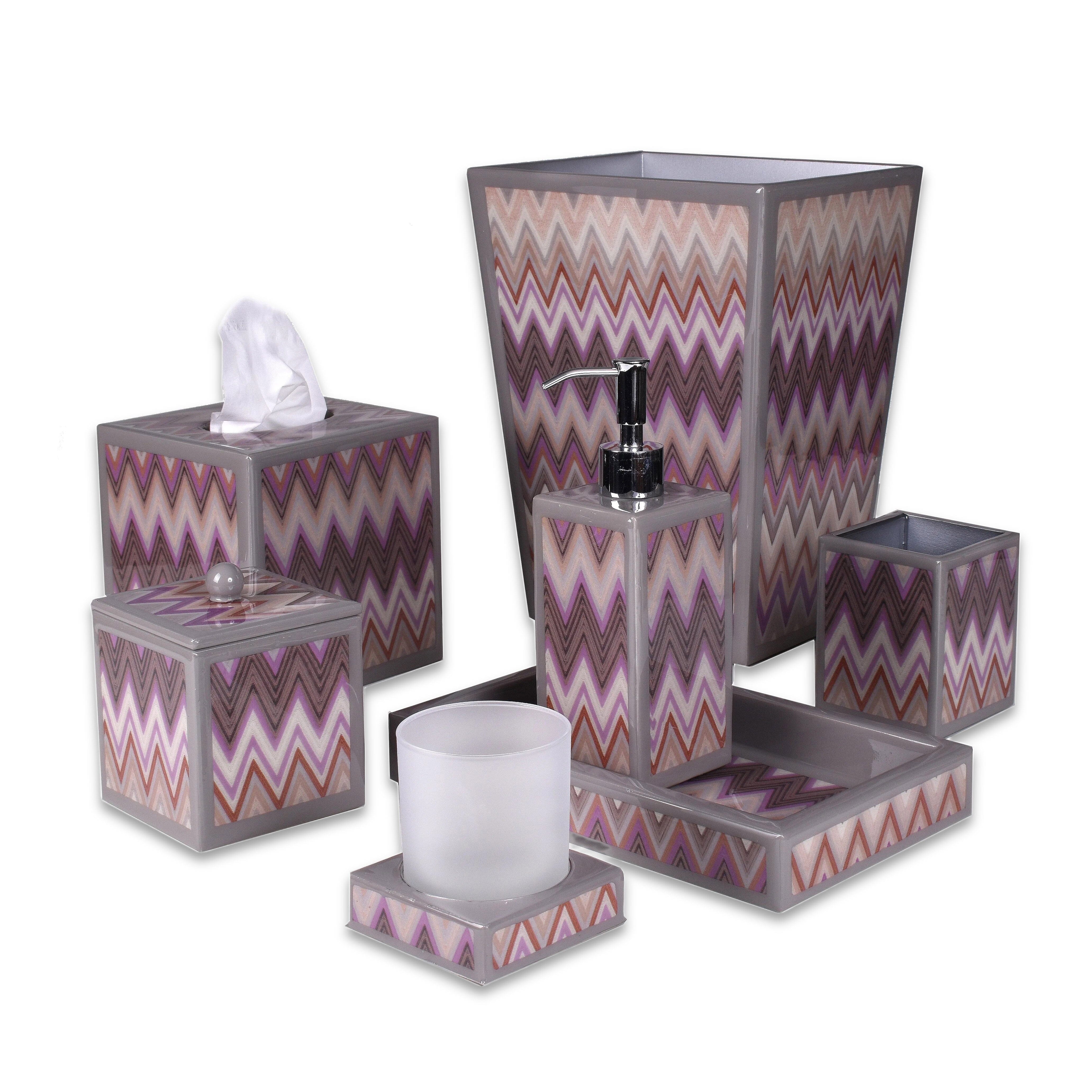 chevron pattern bath accessories