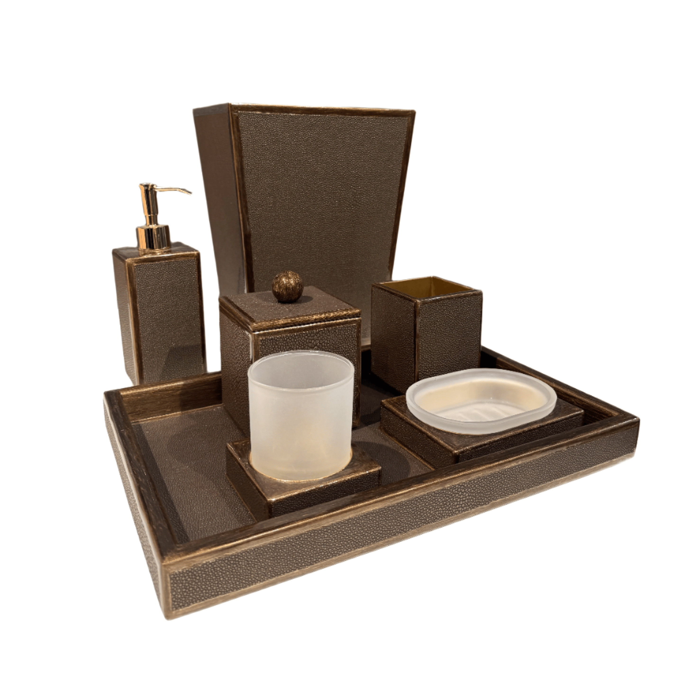 Bronze shagreen bath accessories