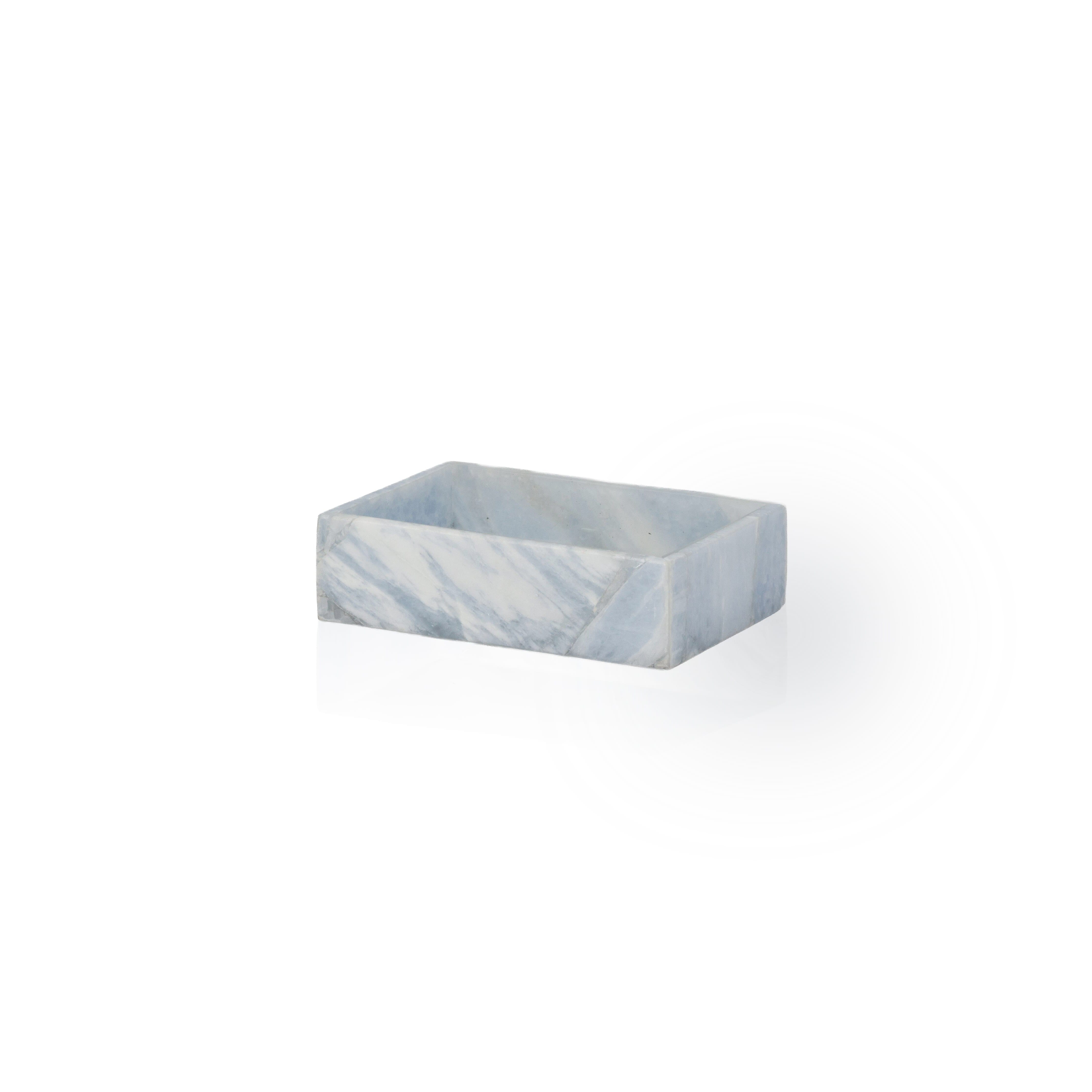 rectangular blue calcite soap dish