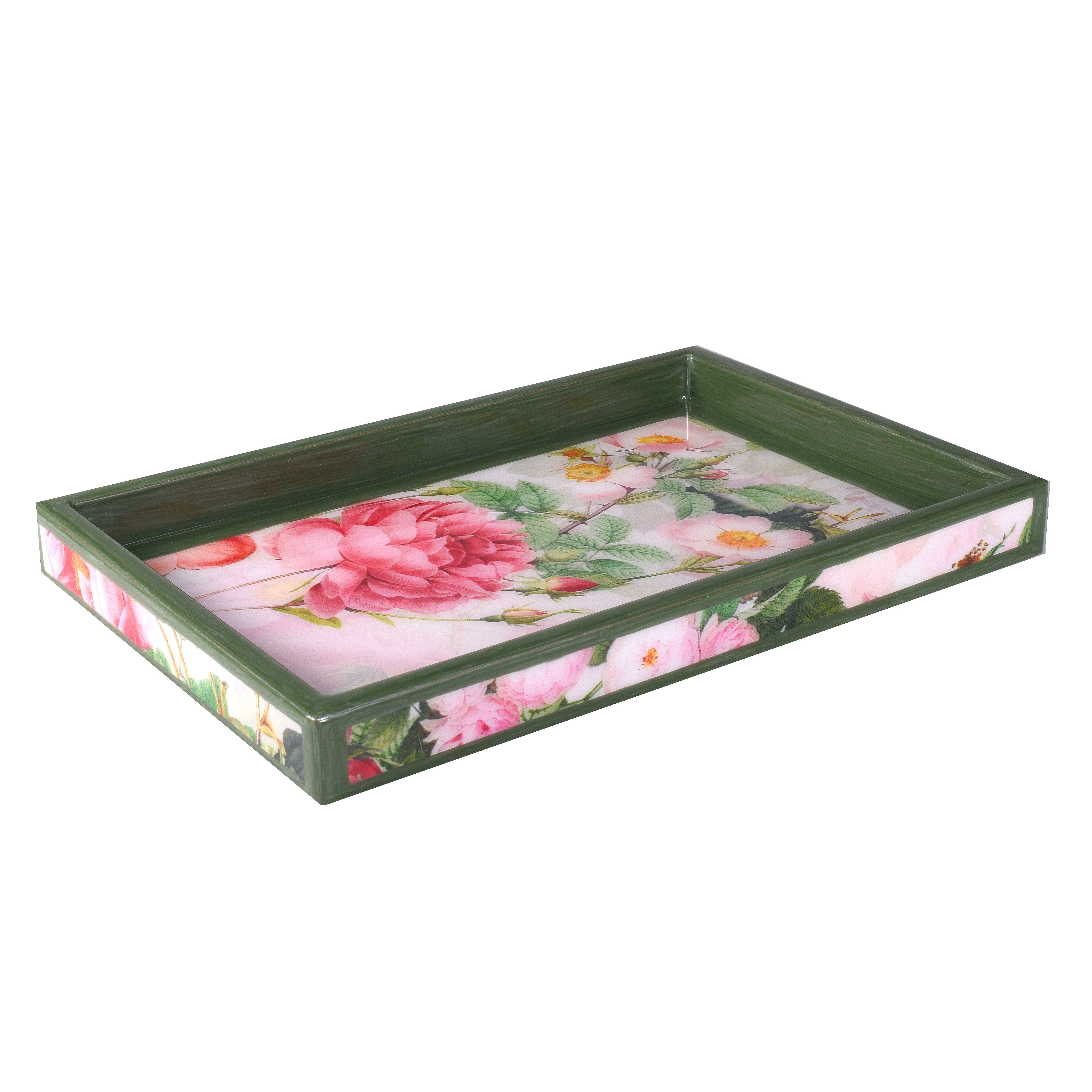 Large tray with floral pattern