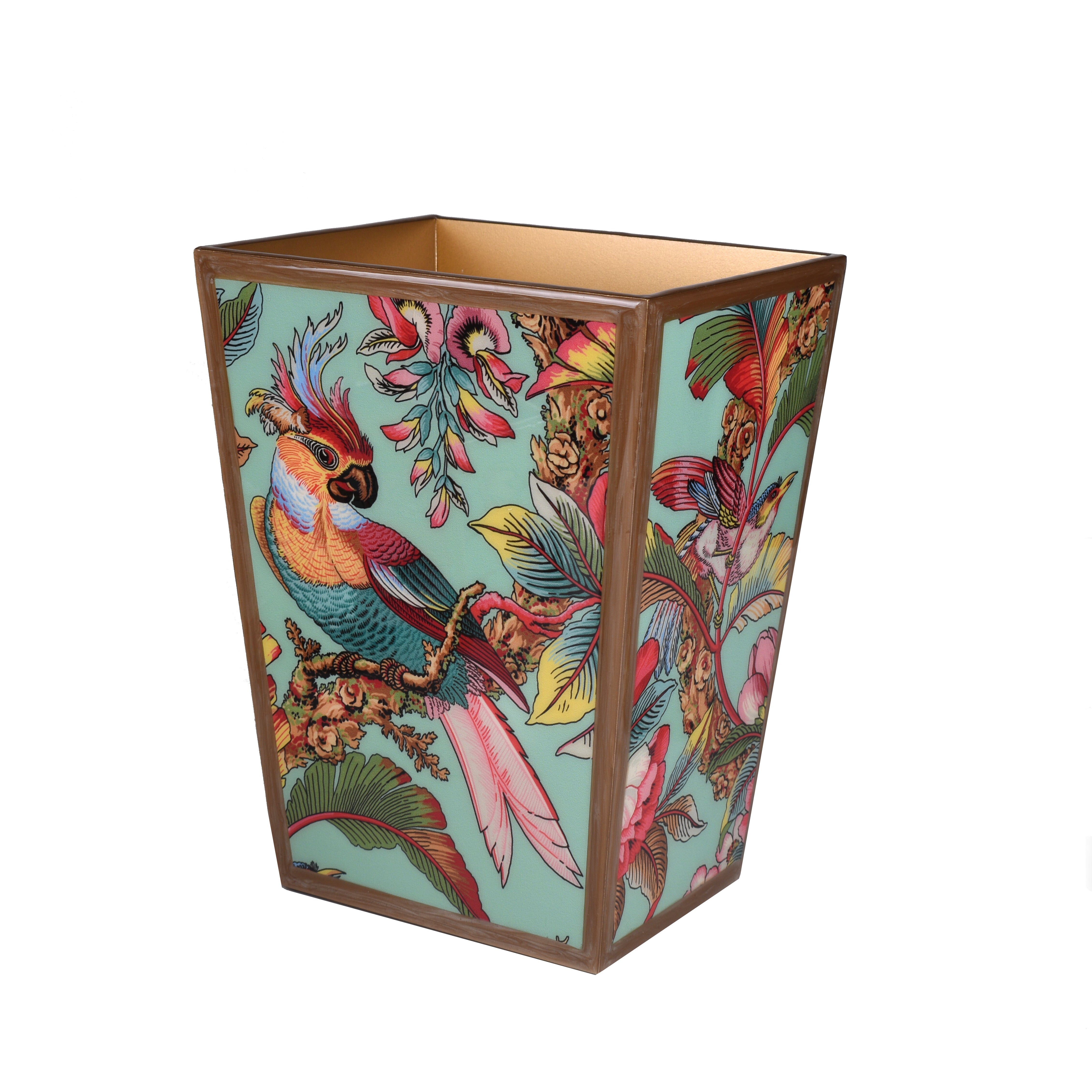 Wastebasket w/liner in jungle graphics