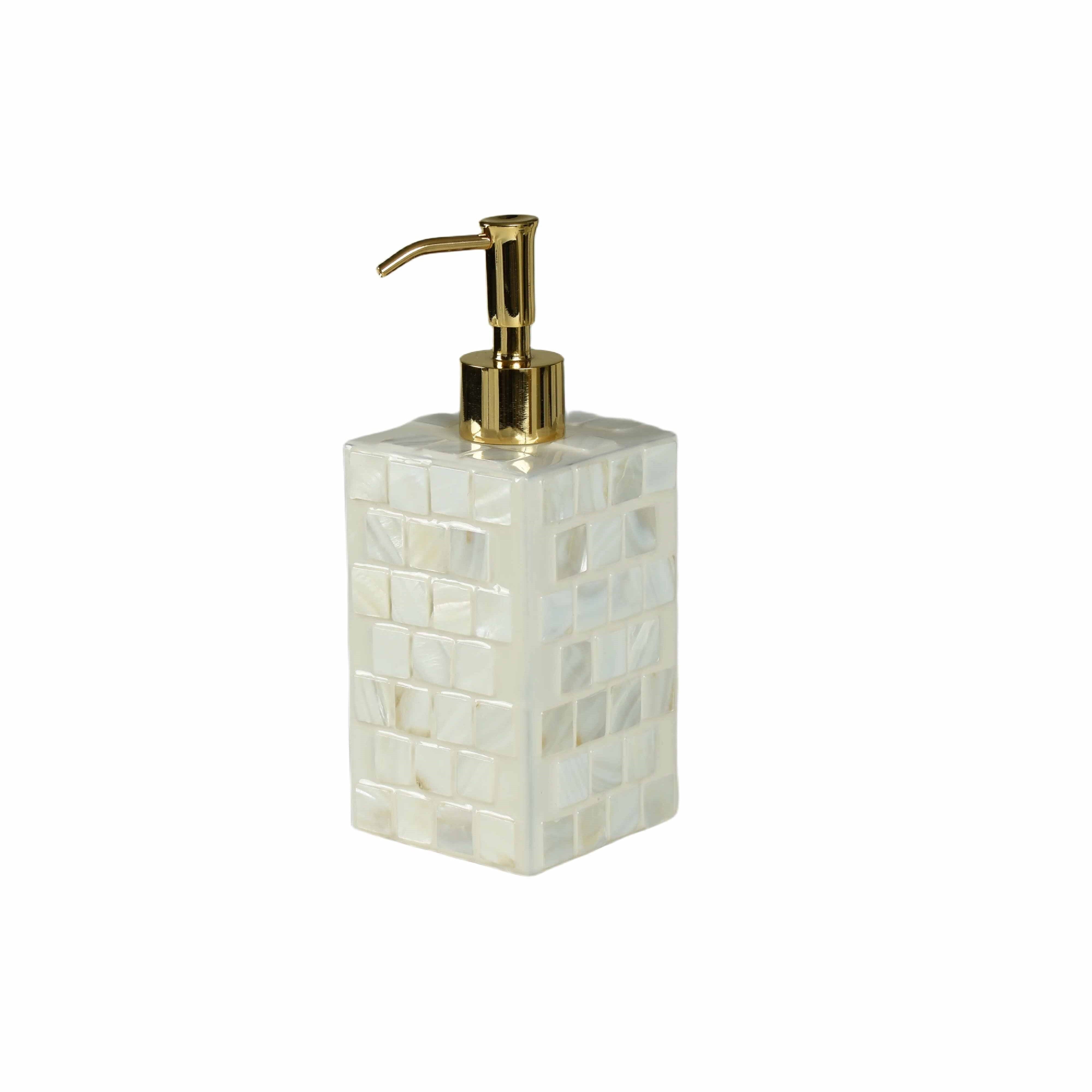 Lotion pump decorated with river stones