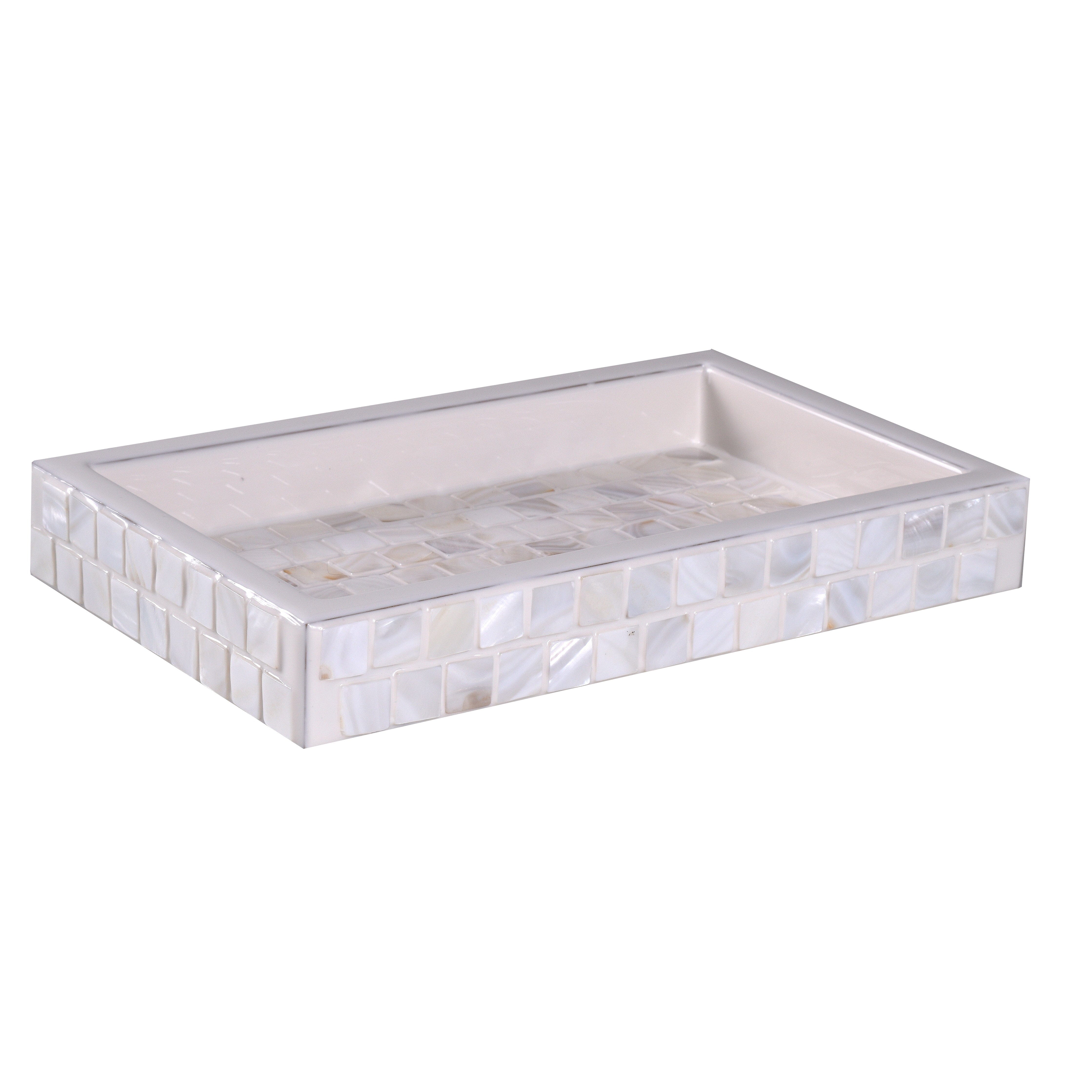 vanity tray embellished with river stones