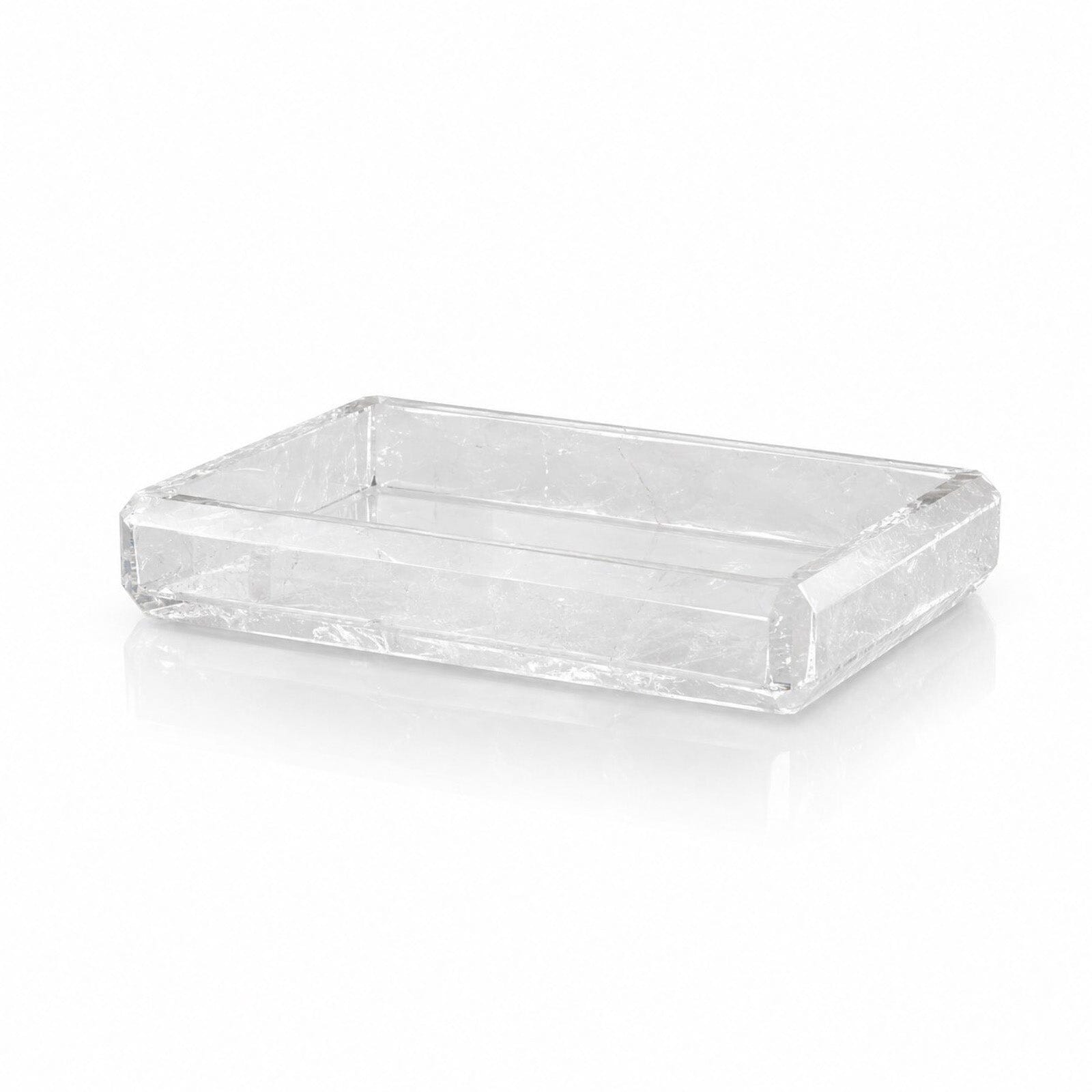 rock crystal tray with bevel edges