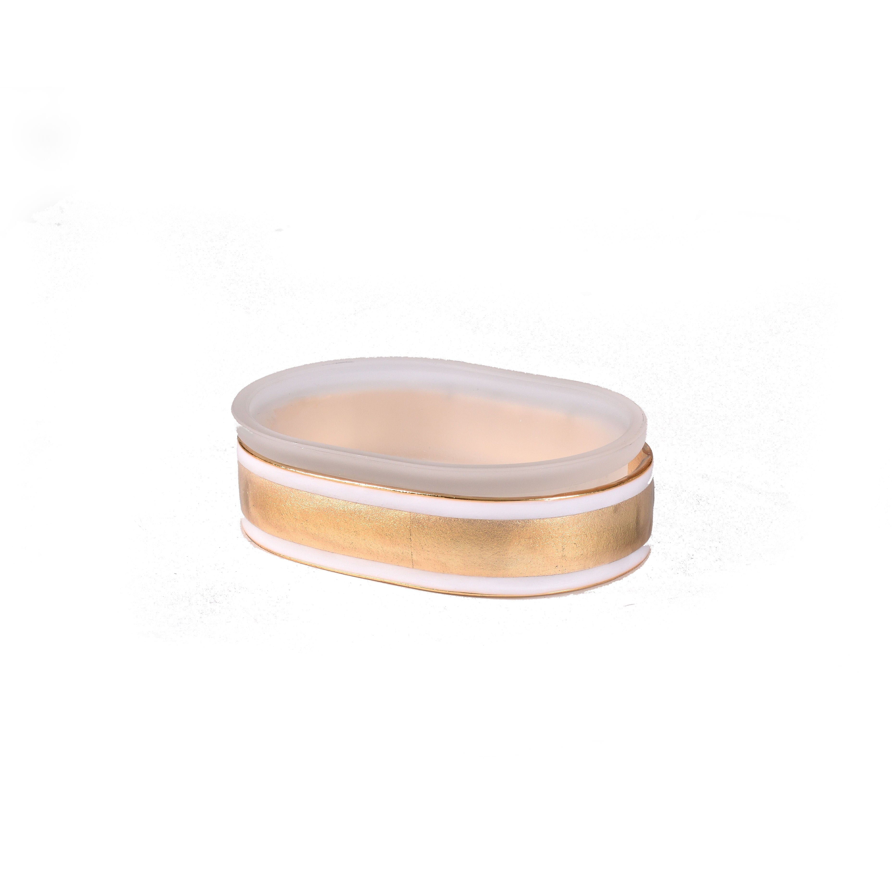 soap dish with gold leaf accent