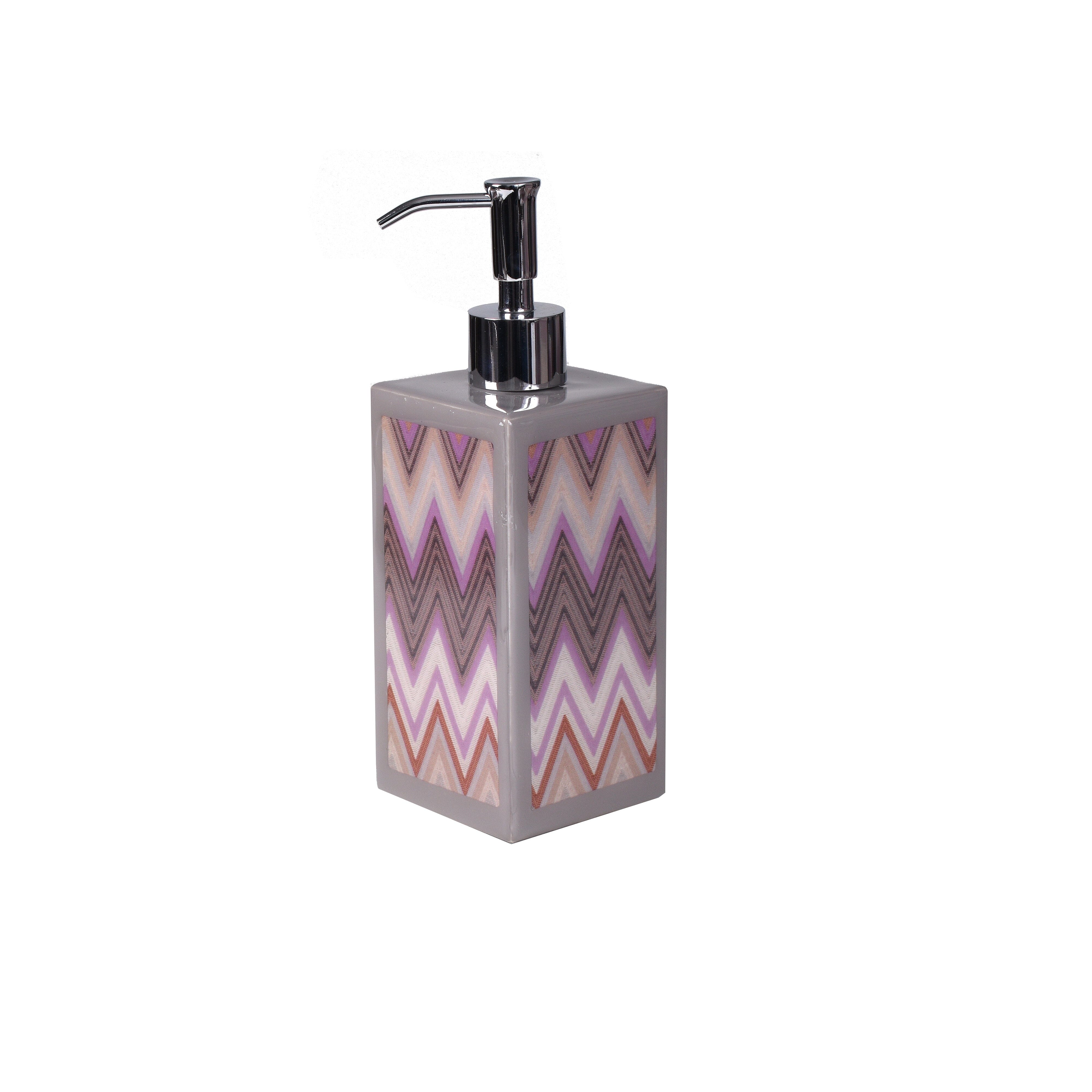 Lotion pump with  chevron print