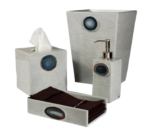 4 pce collection adorned with agate geodes