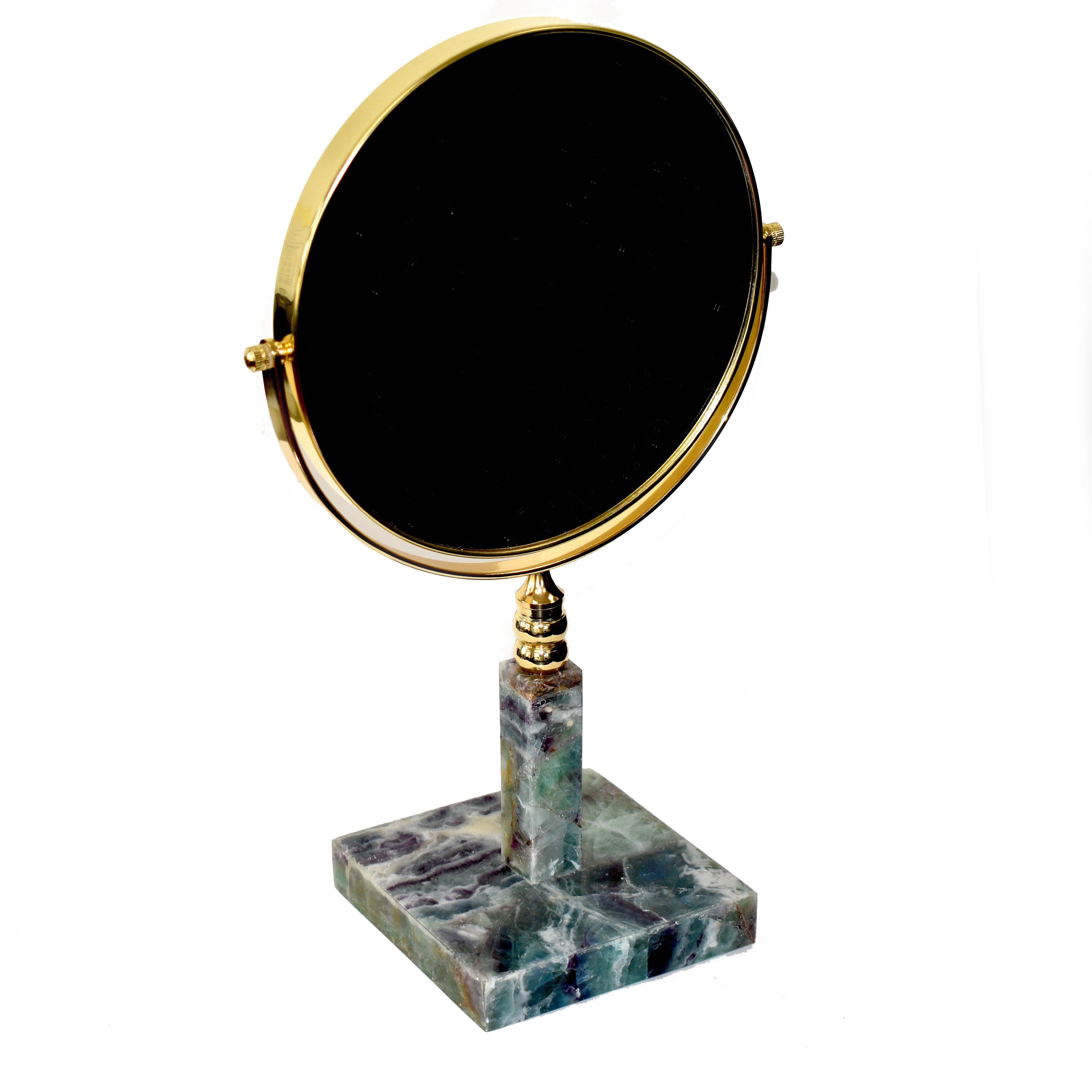 Green gemstone 3x magnify mirror