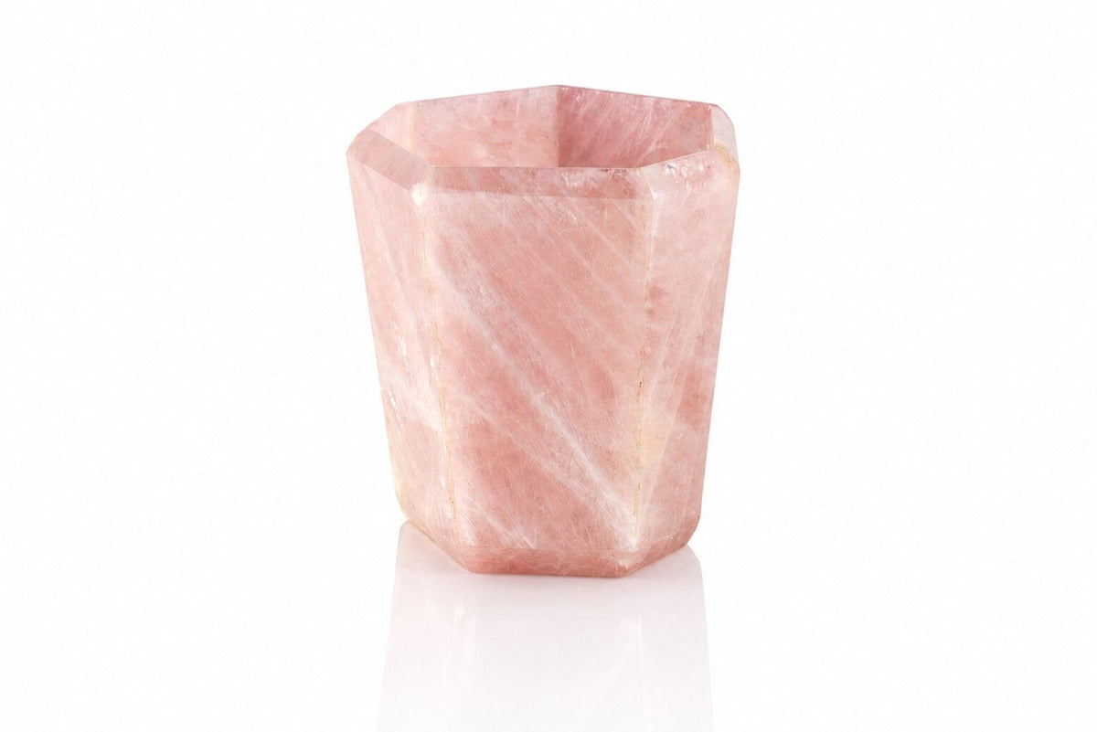 Rose Quartz Gemstone Ice Bucket
