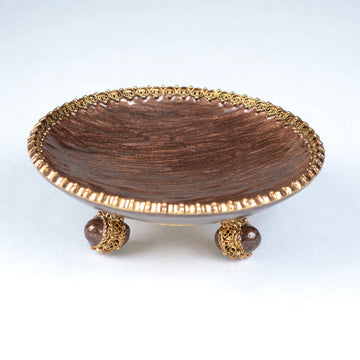 Jewelry bowl with gold filigree