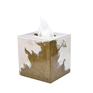 Tissue boutique with gold lava enamel