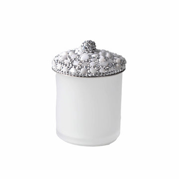 Ambrosia Round Q-Tip with semi precious white quartz stones and clear crystals