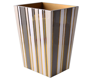 Catalina Wastebasket in Natural/Gold color combination