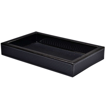 black vanity tray - carbon fiber bath accessory