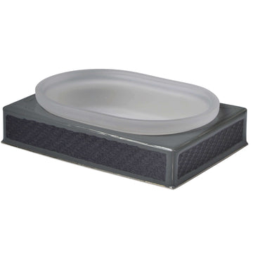 Gray soap dish - carbon fiber bath accessory