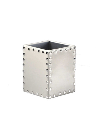 square brush cup embellished with metal studs