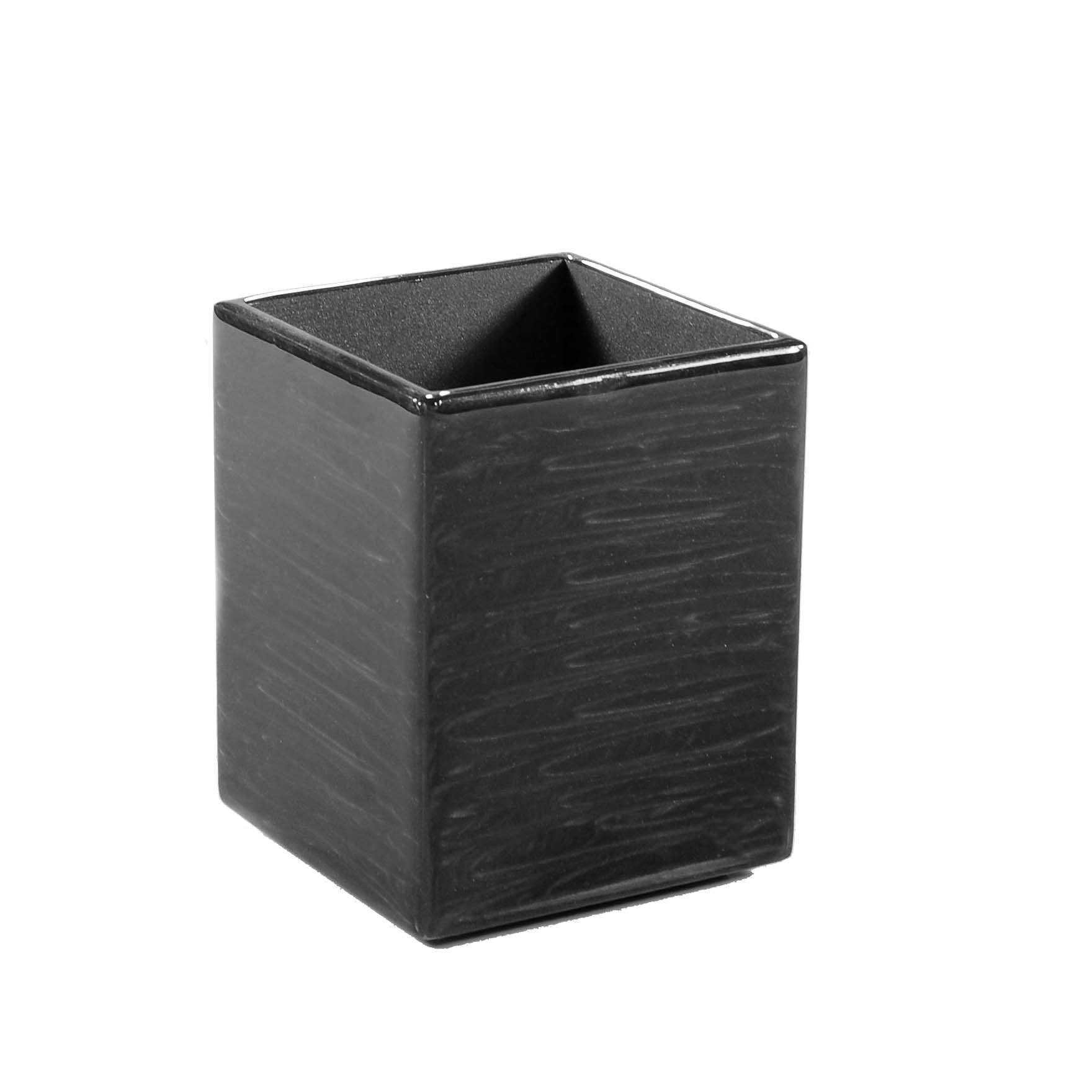 Mike + Ally Essentials Make Up Brush Holder - black bathroom accessories