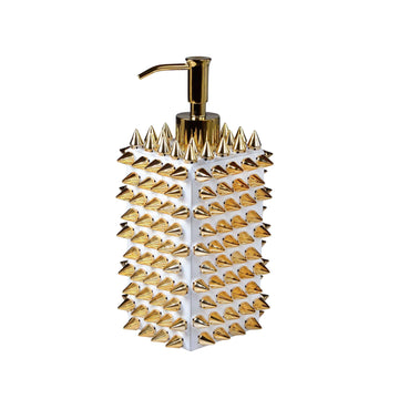 Mike + Ally Quill Gold Lotion Pump - black bathroom accessories