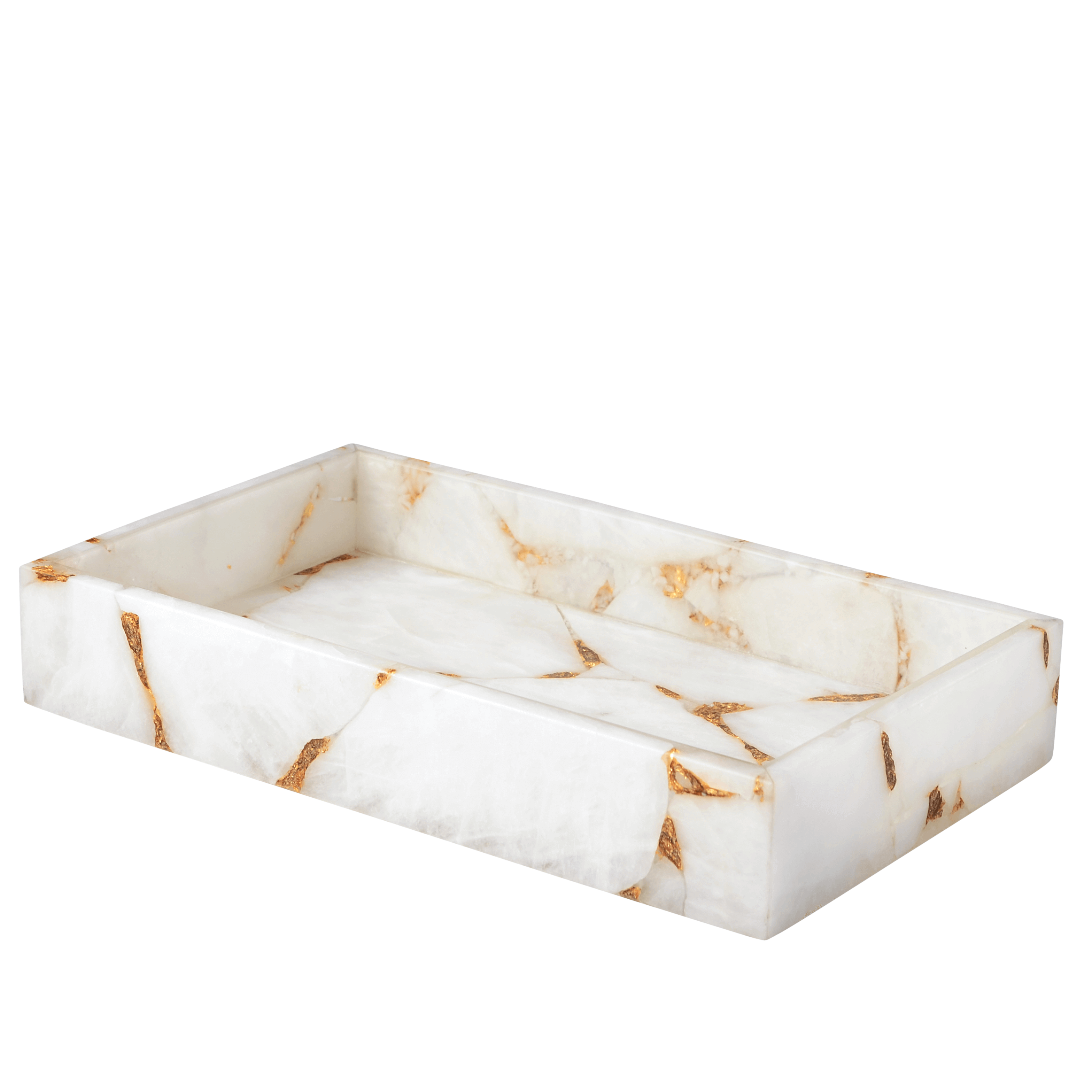 TAJ MILKY GOLD Tray - Bathroom Decor