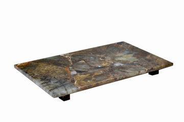 Mike + Ally Labradorite Small Tray with Feet - black bathroom accessories