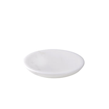 Statuario white marble  round soap dish from Italu