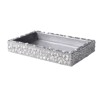 Ambrosia small rectangular tray with semi precious white stones and clear crystals
